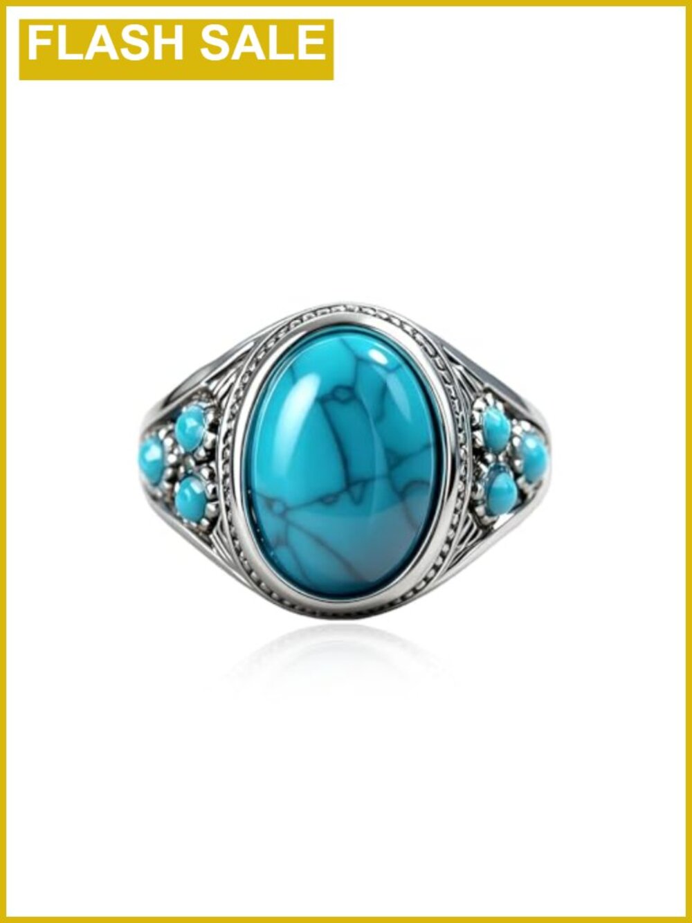 Turquoise Western Statement Thumb Knuckle Ring Adjustable Boho Gift for Her